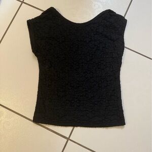 Elegant Black Textured Women's Top
